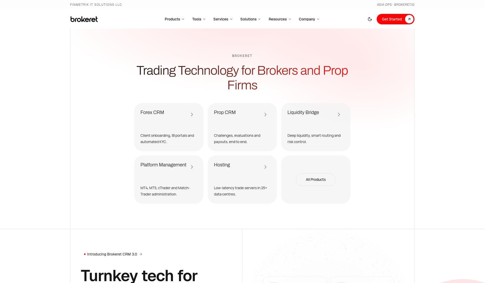 Brokeret website homepage