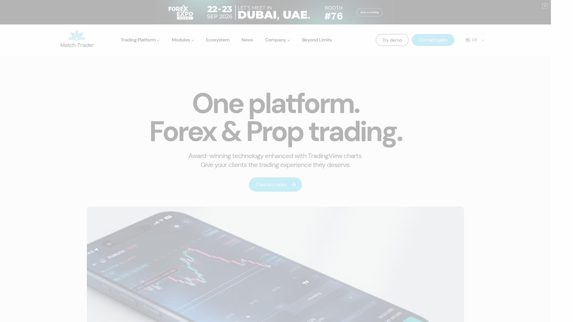 Match-Trader website homepage