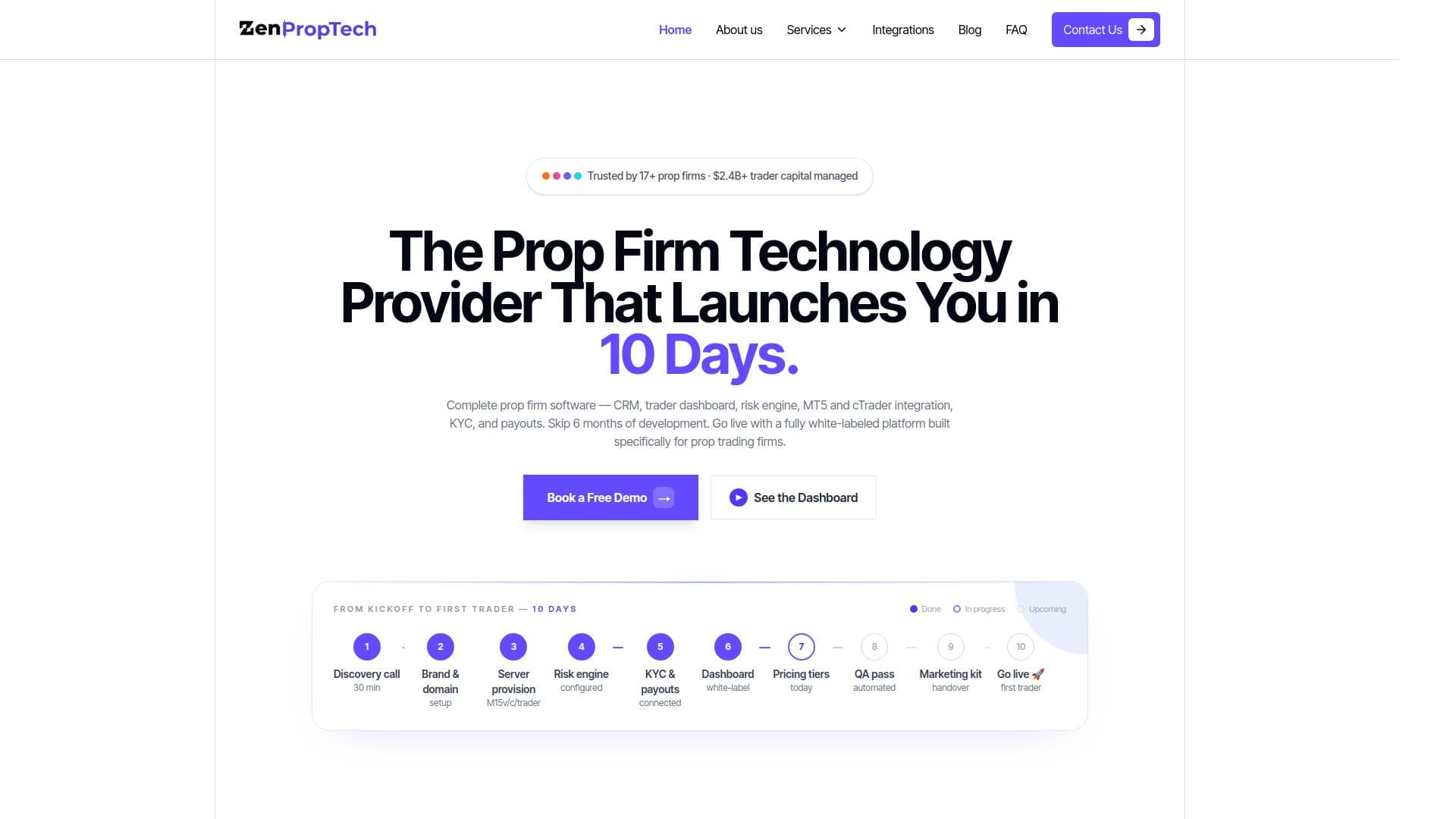 ZenPropTech website homepage